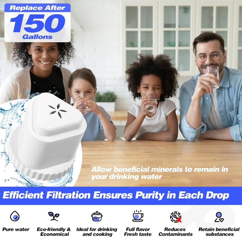 OemRep 1Pack Replacement Filter for EPIC Water Filter Pitcher, Water Filter Pitcher Compatible with Aquagear Seychelle, BPA Free. Removes Fluoride, Chlorine, Lead, Odors - Image 4